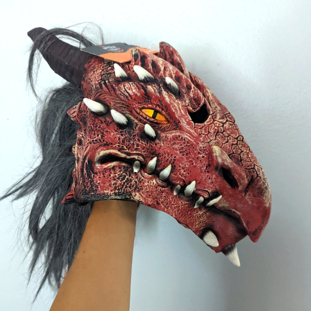 Adult dragon mask Halloween Red Devil new